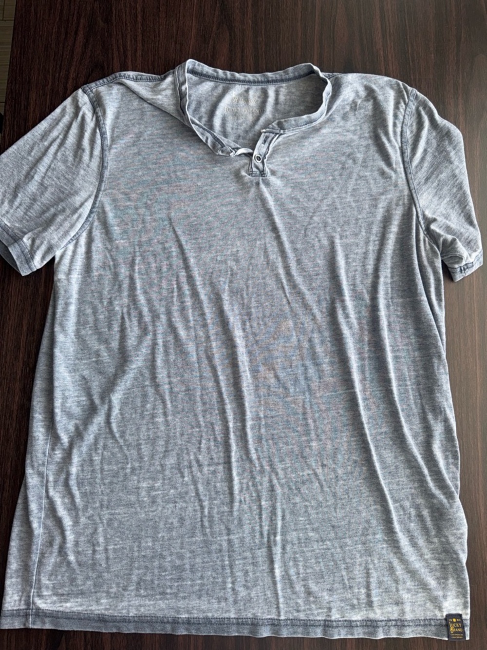 Lucky Brand Light Gray Henley Tee